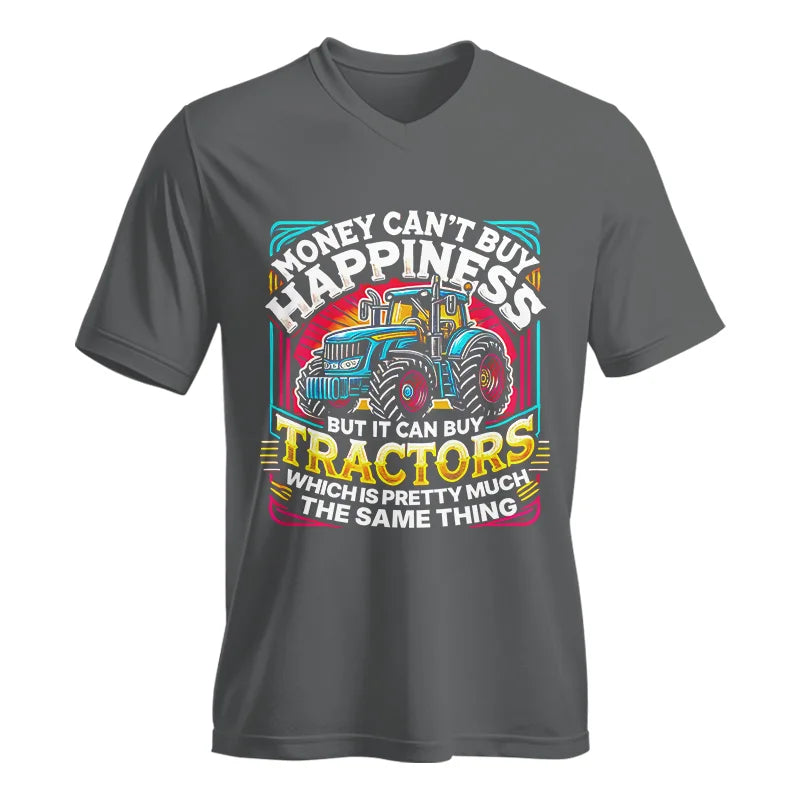 Money Can't Buy Happiness Can Buy Tractors - Unisex Jersey Short Sleeve V-Neck Tee