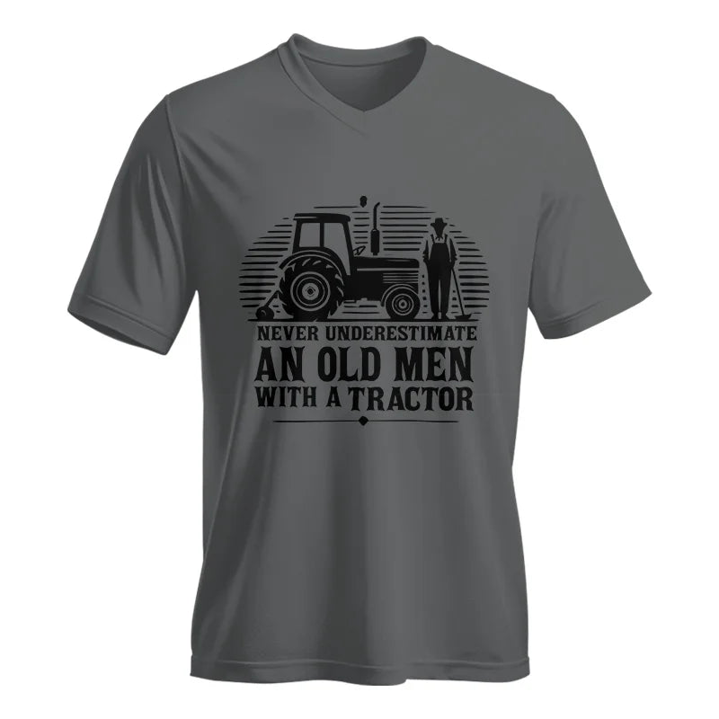 Never Underestimate An Old Men With A Tractor - Unisex Jersey Short Sleeve V-Neck Tee