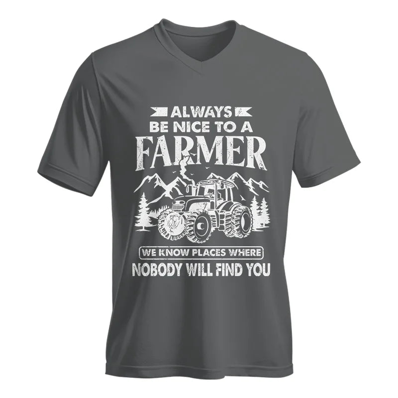 Nice Farmer Funny Tractor Rancher Farming - Unisex Jersey Short Sleeve V-Neck Tee