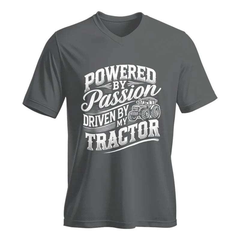 Powered By Passion Driven By My Tractor 2 - Unisex Jersey Short Sleeve V-Neck Tee