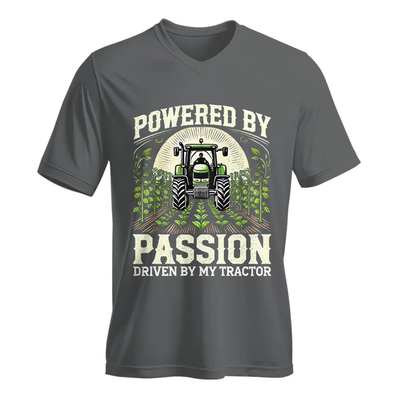 Powered By Passion Driven By My Tractor 3 - Unisex Jersey Short Sleeve V-Neck Tee