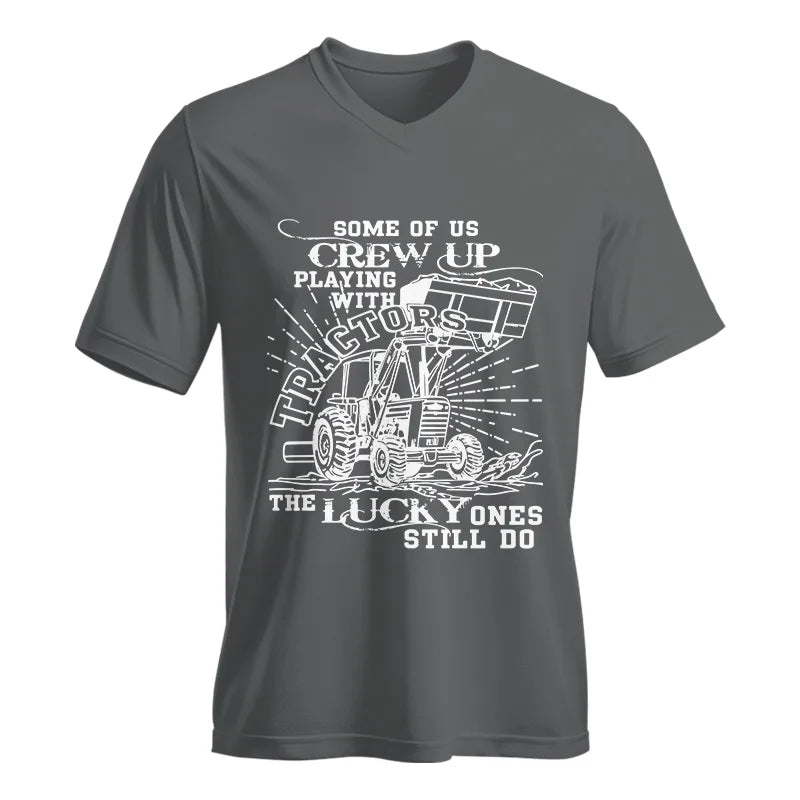 Some Of Us Grew Up Playing With Tractors 1 - Unisex Jersey Short Sleeve V-Neck Tee