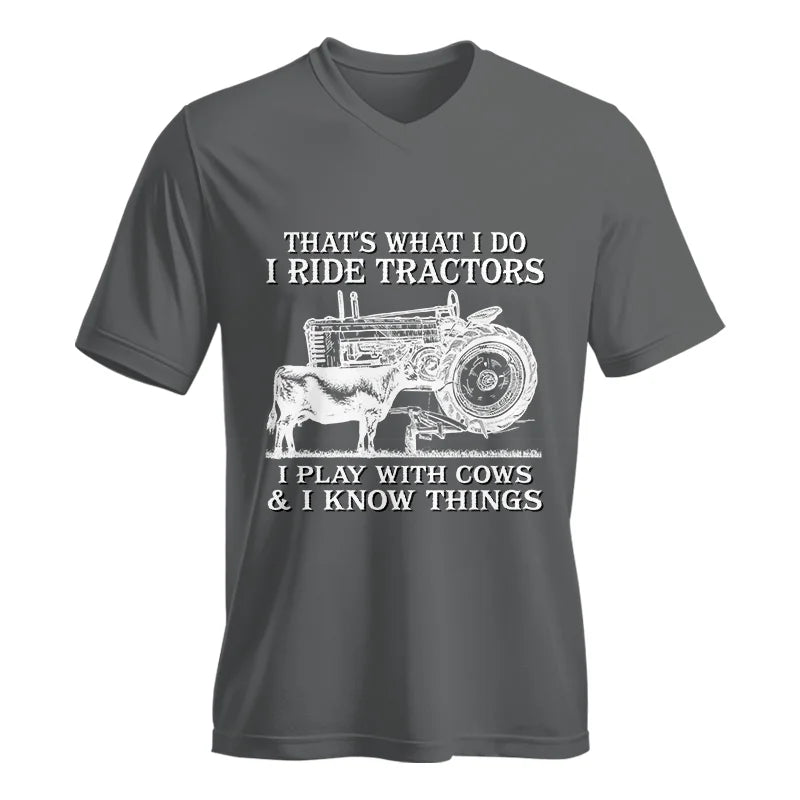 Image of That's What I Do I Ride Tractors - Unisex Jersey Short Sleeve V-Neck Tee