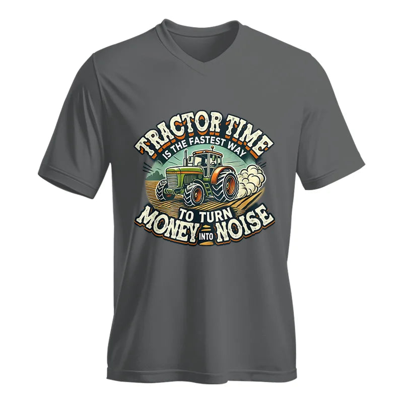 Image of Tractor Time To Turn Money Into Noise - Unisex Jersey Short Sleeve V-Neck Tee