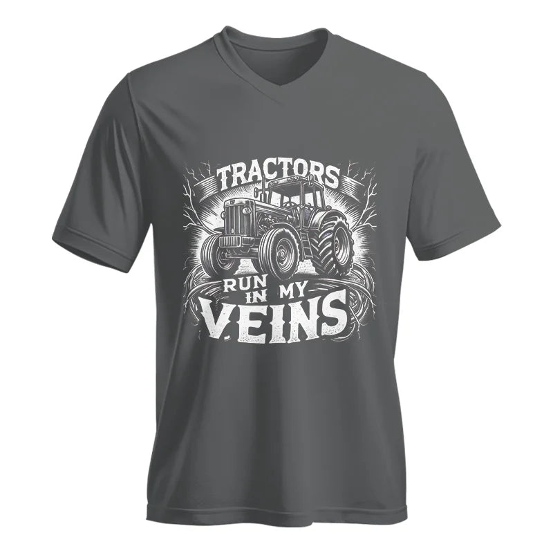 Image of Tractors Run In My Veins - Unisex Jersey Short Sleeve V-Neck Tee