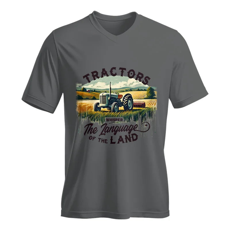 Image of Tractors Whisper The Language Of The Land 2 - Unisex Jersey Short Sleeve V-Neck Tee