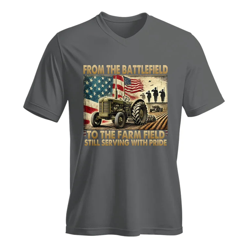 Veteran Farmer From The Battlefield To The Farm Field 1 - Unisex Jersey Short Sleeve V-Neck Tee