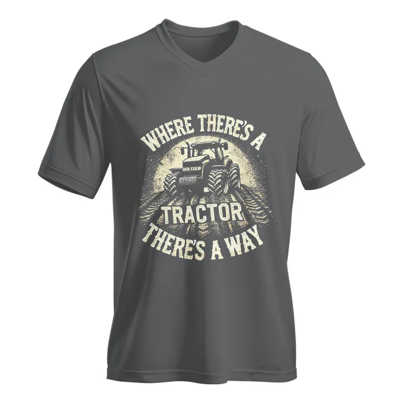 Image of Where There's A Tractor There's A Way 3 - Unisex Jersey Short Sleeve V-Neck Tee