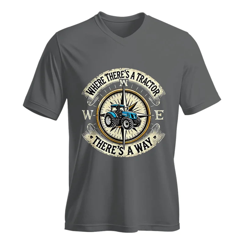 Image of Where There's A Tractor There's A Way - Unisex Jersey Short Sleeve V-Neck Tee