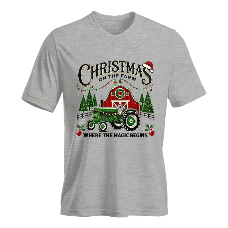 Christmas on the Farm Where the Magic Begins! 5 - Unisex Jersey Short Sleeve V-Neck Tee