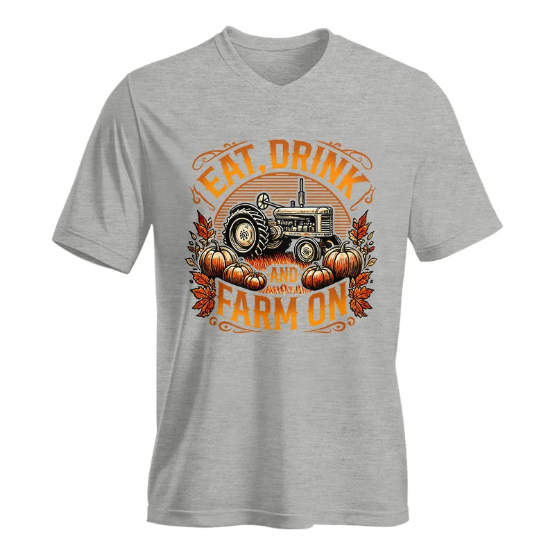 Eat Drink and Farm On 2 - Unisex Jersey Short Sleeve V-Neck Tee