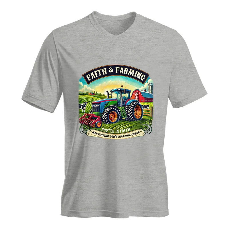 Faith And Farming 2 - Unisex Jersey Short Sleeve V-Neck Tee