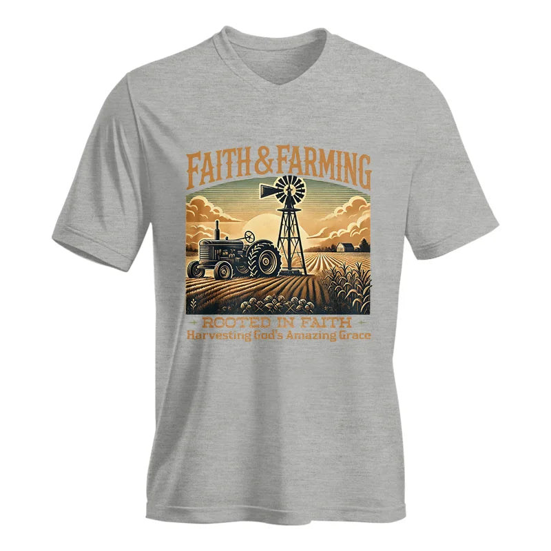 Faith And Farming 3 - Unisex Jersey Short Sleeve V-Neck Tee