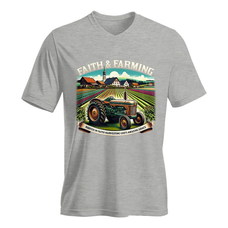 Faith And Farming 4 - Unisex Jersey Short Sleeve V-Neck Tee