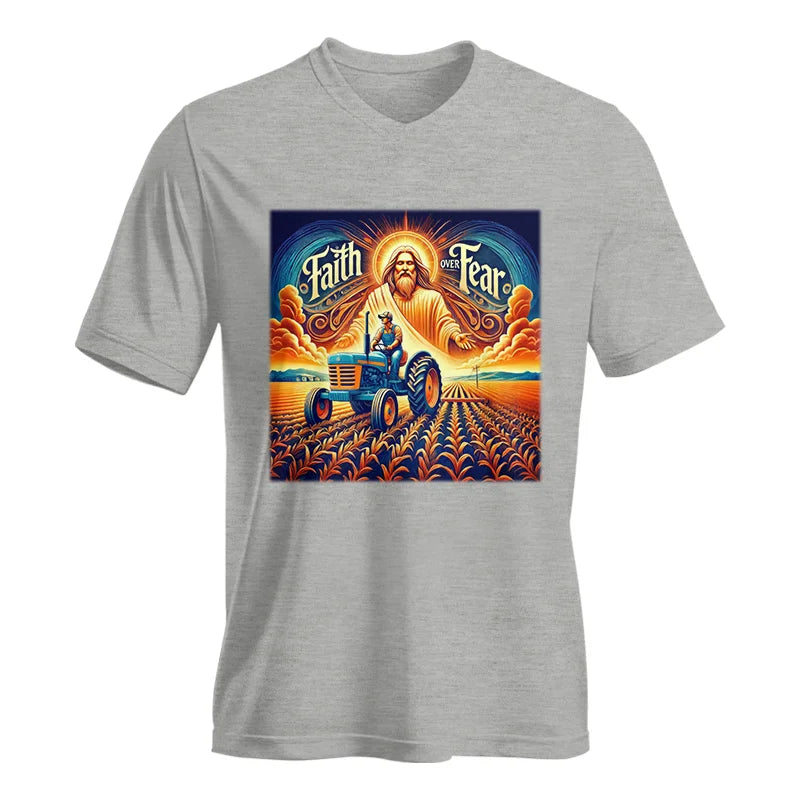 Image of Faith Over Fear 1 - Unisex Jersey Short Sleeve V-Neck Tee