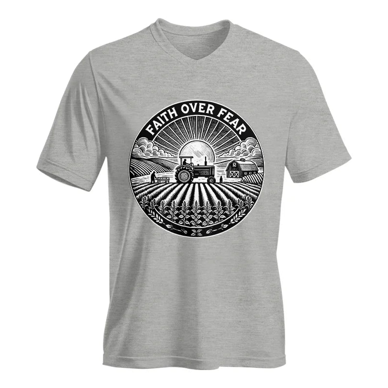 Image of Faith Over Fear - Unisex Jersey Short Sleeve V-Neck Tee