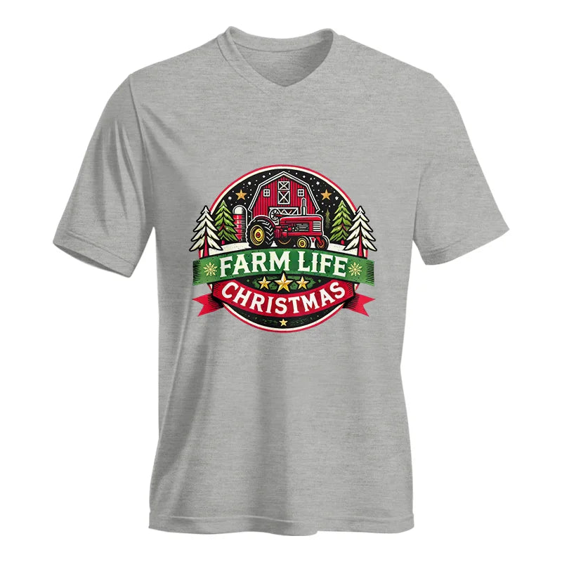 Image of Farm Life Christmas 3 - Unisex Jersey Short Sleeve V-Neck Tee