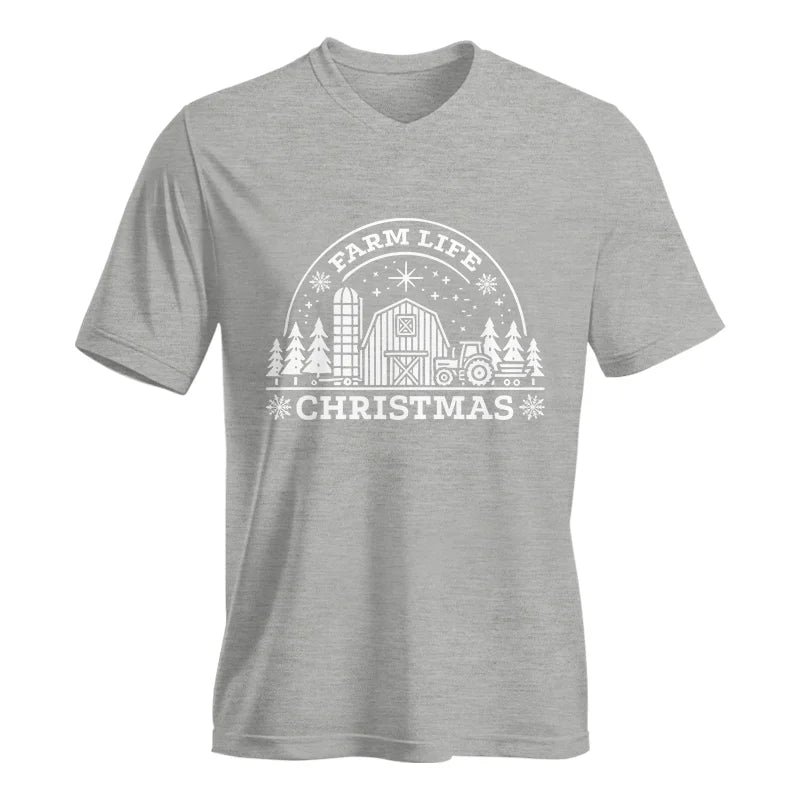 Image of Farm Life Christmas 4 - Unisex Jersey Short Sleeve V-Neck Tee