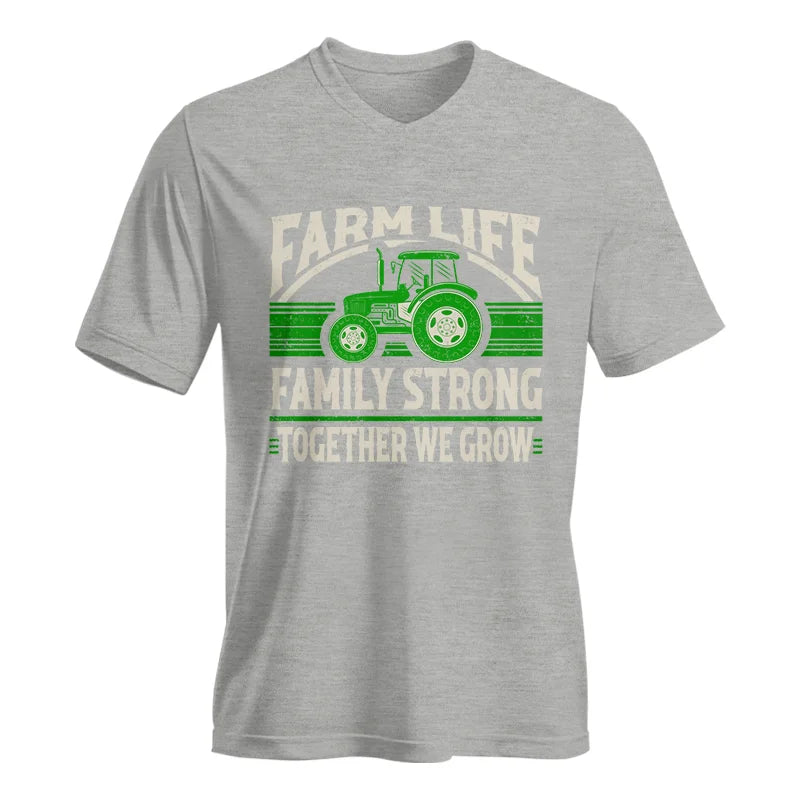 Farm life Family Strong_Together We grow - Unisex Jersey Short Sleeve V-Neck Tee