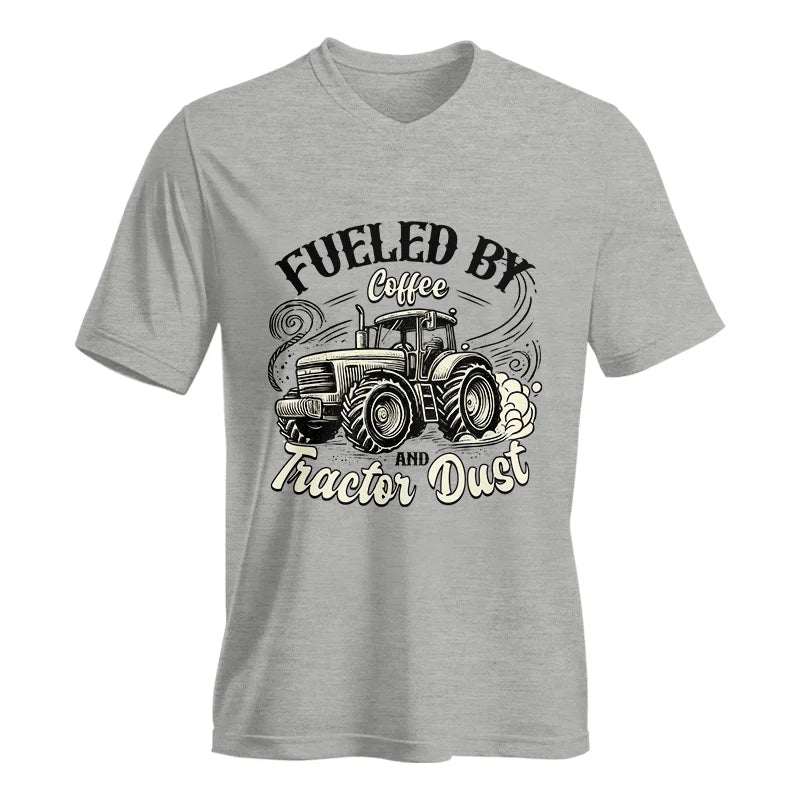 Fueled By Coffee And Tractor Dust 2 - Unisex Jersey Short Sleeve V-Neck Tee