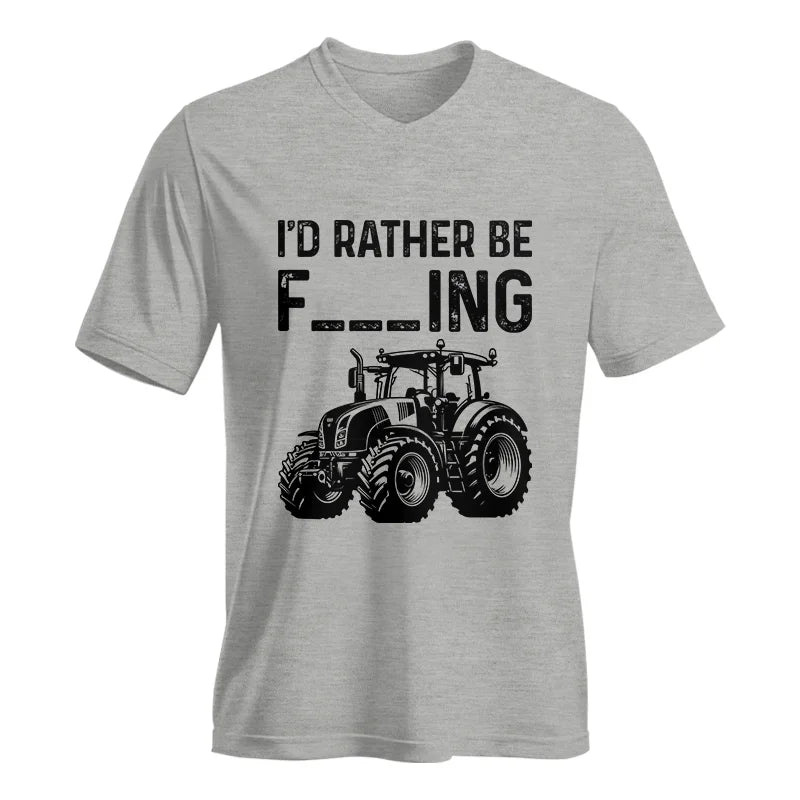 Funny I Would Rather Be Farming Tractor 1 - Unisex Jersey Short Sleeve V-Neck Tee