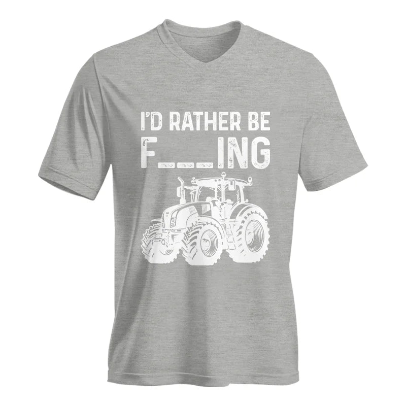 Funny I Would Rather Be Farming Tractor 2 - Unisex Jersey Short Sleeve V-Neck Tee