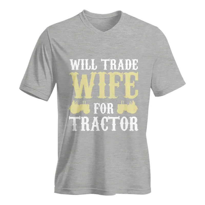 Funny Will Trade Wife For Tractor - Unisex Jersey Short Sleeve V-Neck Tee