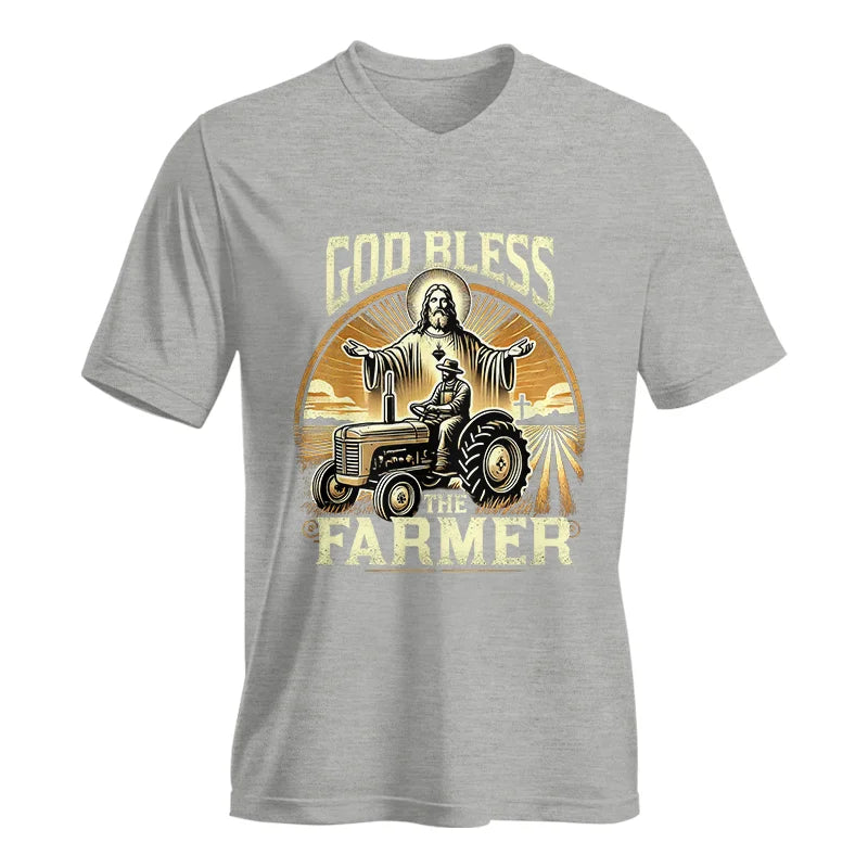 Image of God Bless The Farmer 1 - Unisex Jersey Short Sleeve V-Neck Tee