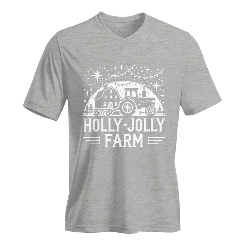 Holly Jolly Farm 2 - Unisex Jersey Short Sleeve V-Neck Tee