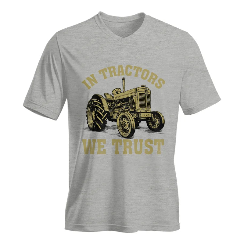 In Tractors We Trust - Unisex Jersey Short Sleeve V-Neck Tee