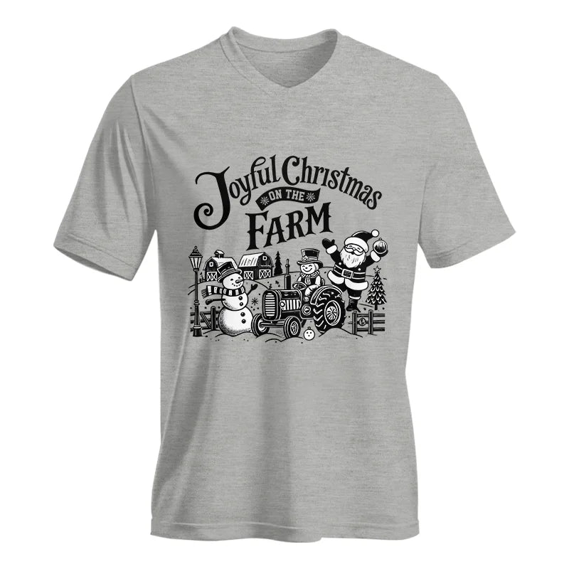 Joyful Christmas On The Farm 1 - Unisex Jersey Short Sleeve V-Neck Tee