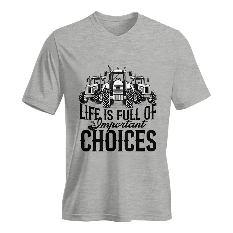 Image of Life Is Full Of Important Choices 2 - Unisex Jersey Short Sleeve V-Neck Tee