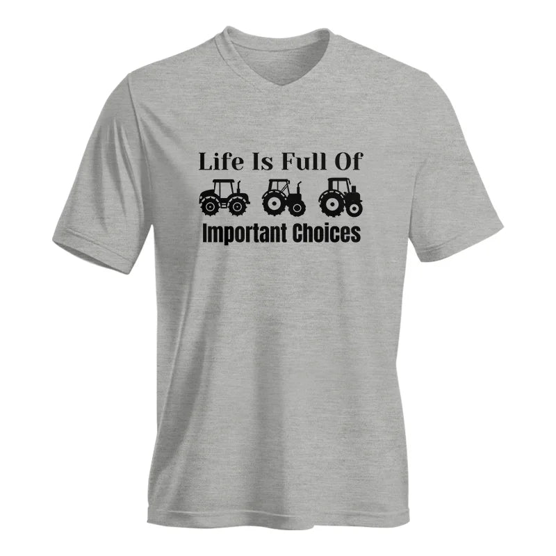 Image of Life Is Full Of Important Choices 22 - Unisex Jersey Short Sleeve V-Neck Tee