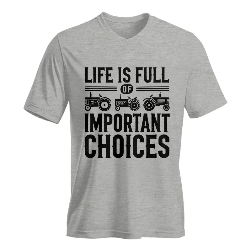 Image of Life Is Full Of Important Choices 26 - Unisex Jersey Short Sleeve V-Neck Tee