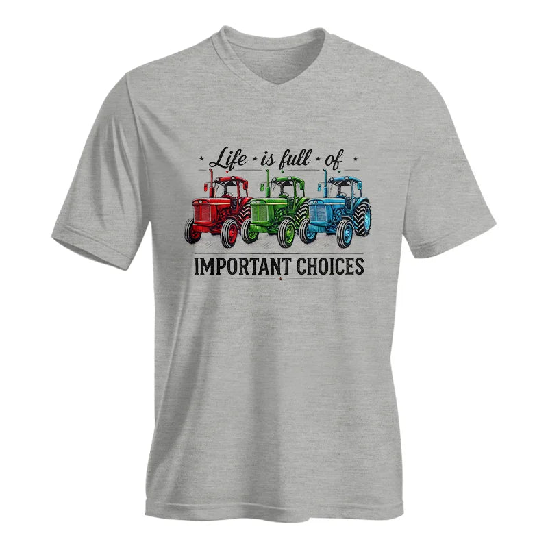 Image of Life Is Full Of Important Choices 6 - Unisex Jersey Short Sleeve V-Neck Tee