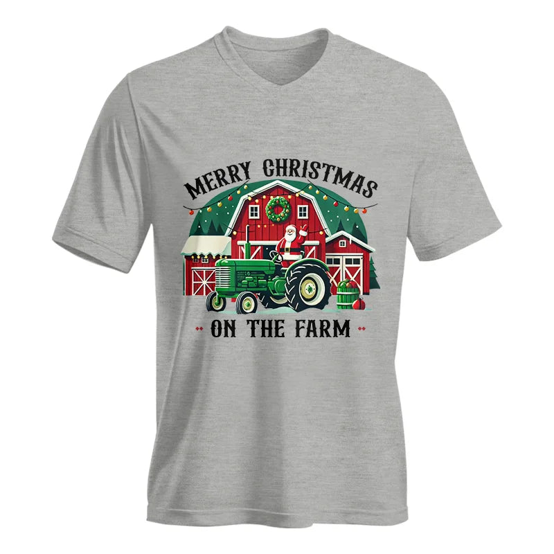 Merry Christmas On The Farm 1 - Unisex Jersey Short Sleeve V-Neck Tee