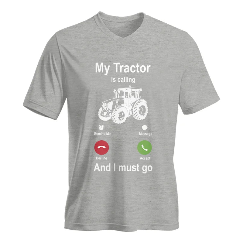 My Tractor Is Calling - Unisex Jersey Short Sleeve V-Neck Tee