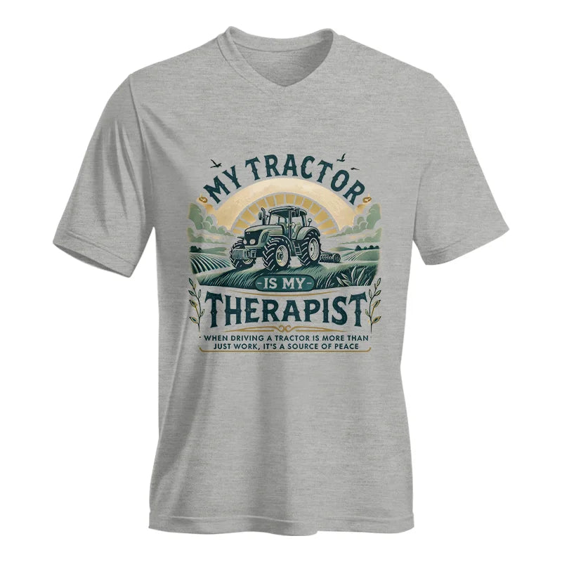 My Tractor Is My Therapist - Unisex Jersey Short Sleeve V-Neck Tee