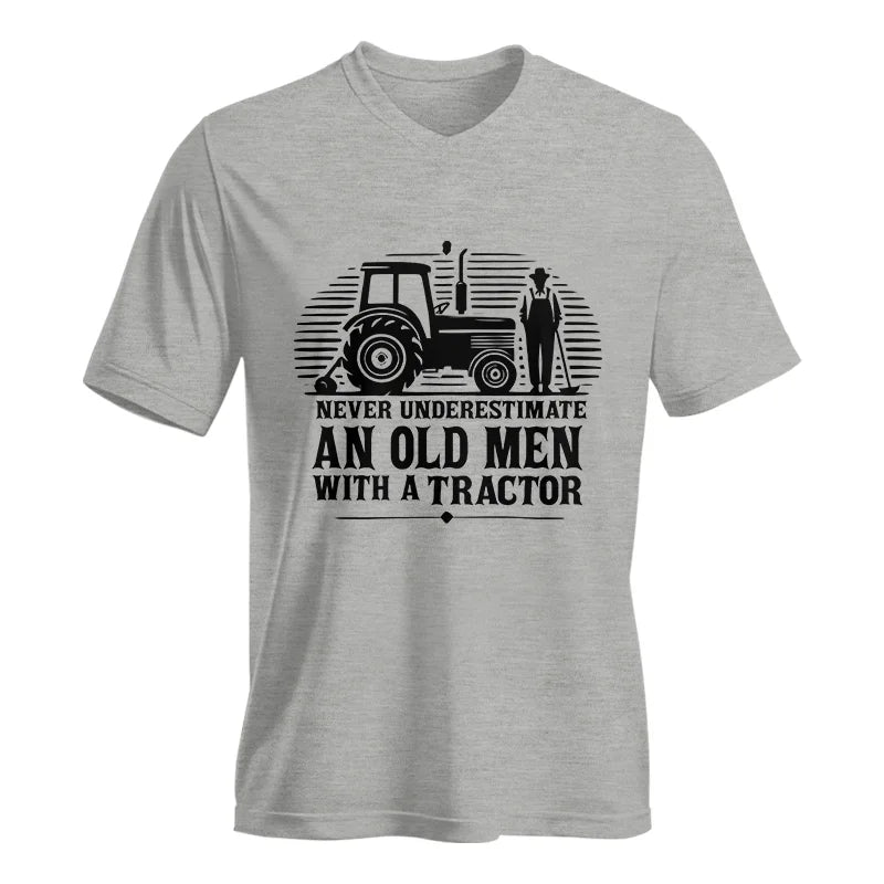 Never Underestimate An Old Men With A Tractor - Unisex Jersey Short Sleeve V-Neck Tee