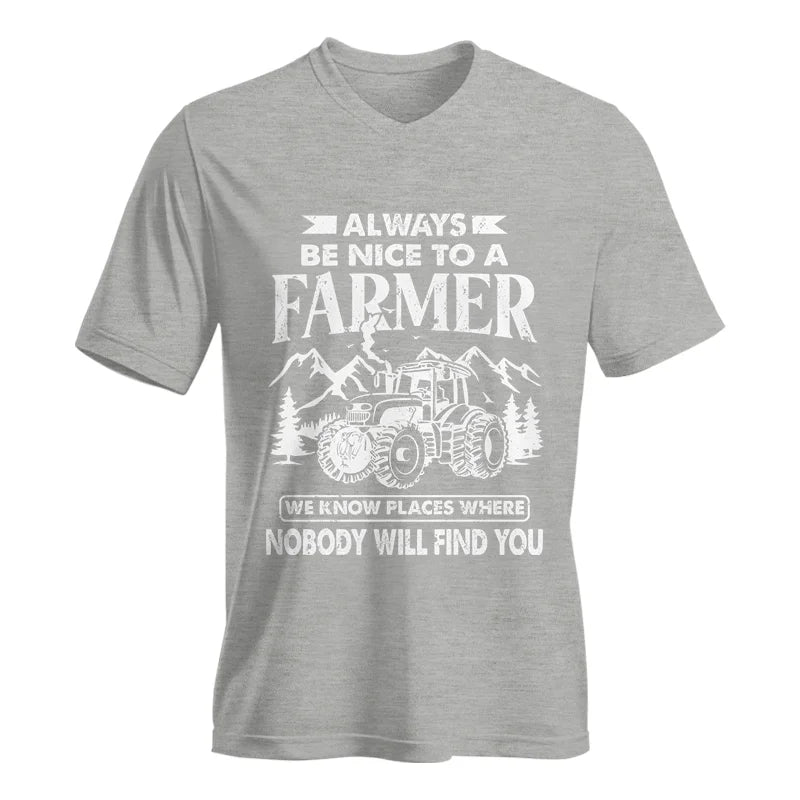 Nice Farmer Funny Tractor Rancher Farming - Unisex Jersey Short Sleeve V-Neck Tee