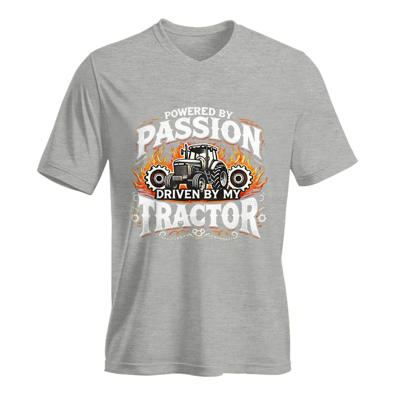 Powered By Passion Driven By My Tractor 1 - Unisex Jersey Short Sleeve V-Neck Tee