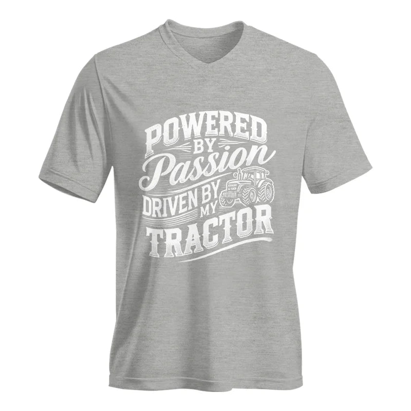 Powered By Passion Driven By My Tractor 2 - Unisex Jersey Short Sleeve V-Neck Tee