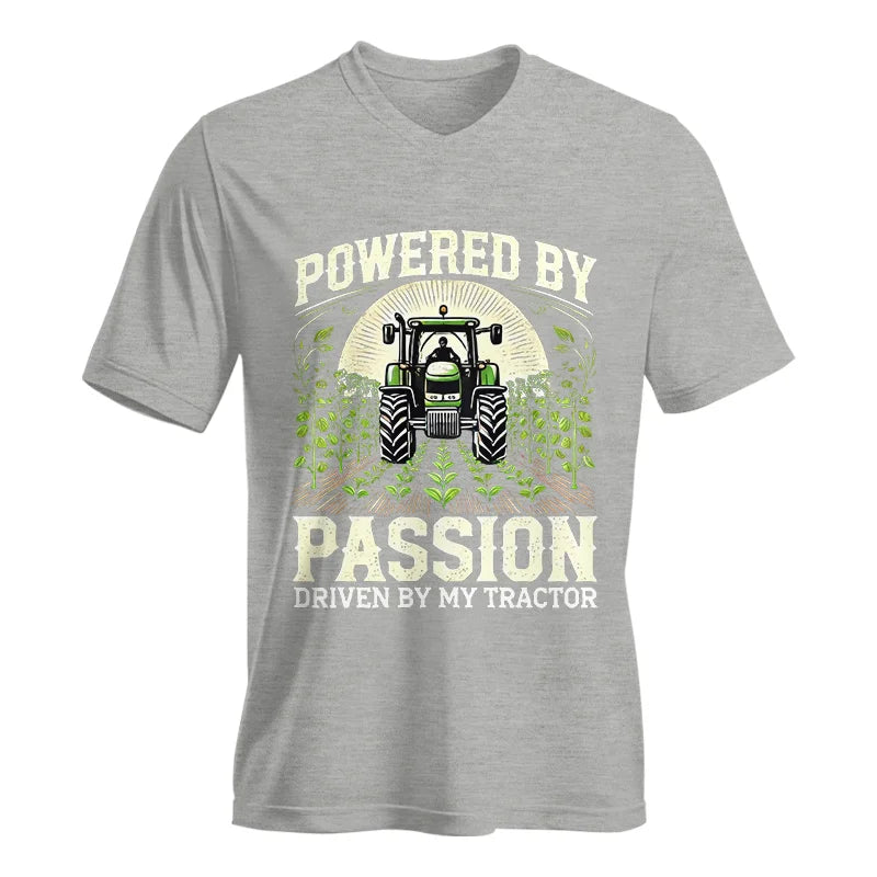 Powered By Passion Driven By My Tractor 3 - Unisex Jersey Short Sleeve V-Neck Tee