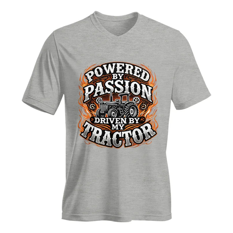 Powered By Passion Driven By My Tractor 5 - Unisex Jersey Short Sleeve V-Neck Tee