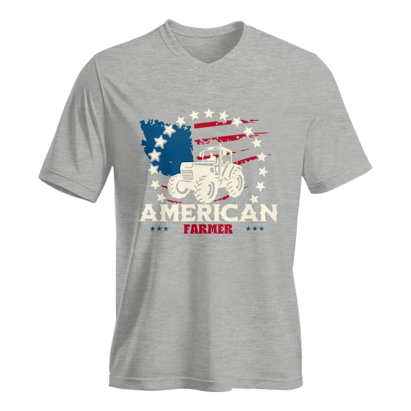 Proud To Be An American Farmer Citizen Veteran - Unisex Jersey Short Sleeve V-Neck Tee