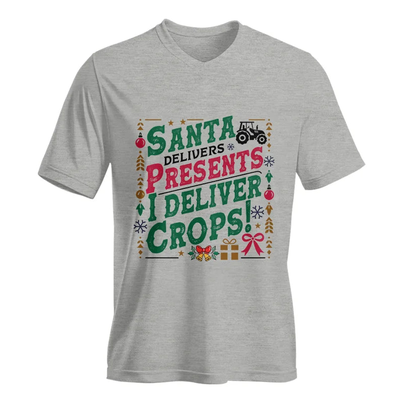 Santa Deliver Present I Deliver Crops! - Unisex Jersey Short Sleeve V-Neck Tee