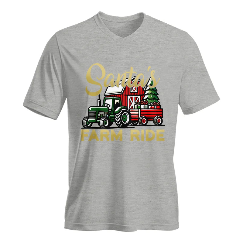 Santa's Farm Ride 2 - Unisex Jersey Short Sleeve V-Neck Tee