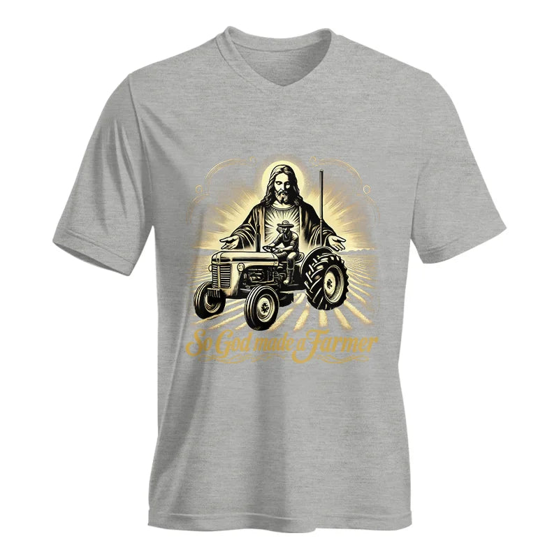 Image of So God Made A Farmer 2 - Unisex Jersey Short Sleeve V-Neck Tee