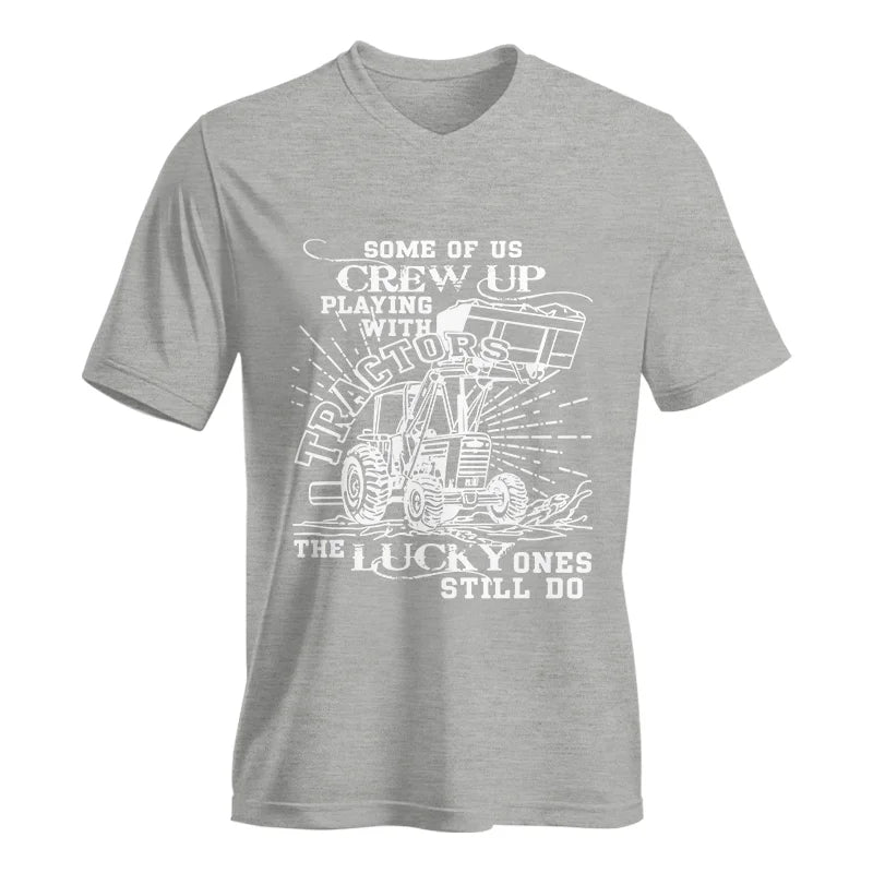 Some Of Us Grew Up Playing With Tractors 1 - Unisex Jersey Short Sleeve V-Neck Tee