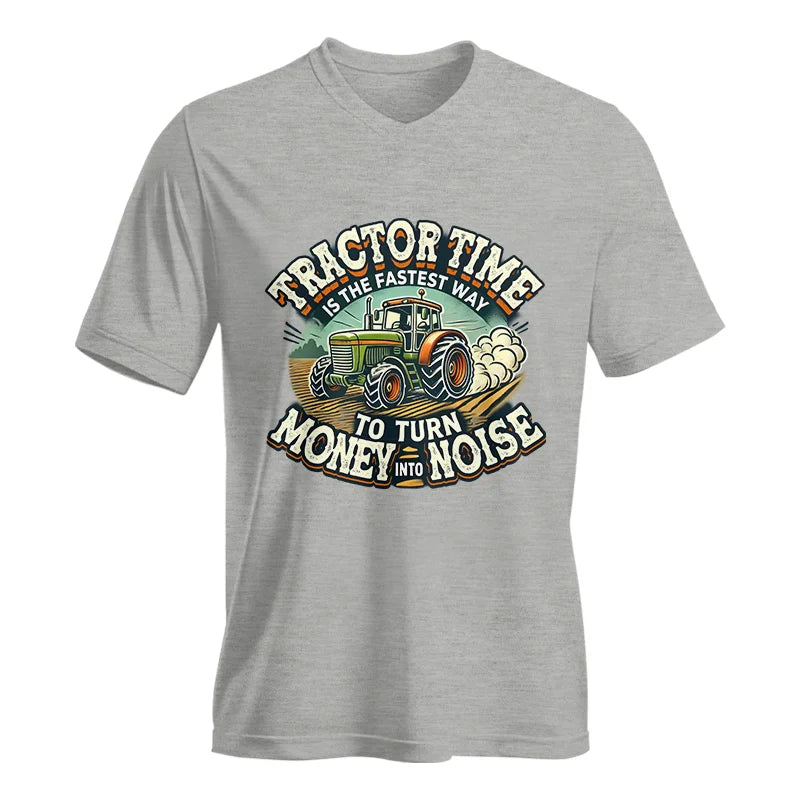 Image of Tractor Time To Turn Money Into Noise - Unisex Jersey Short Sleeve V-Neck Tee